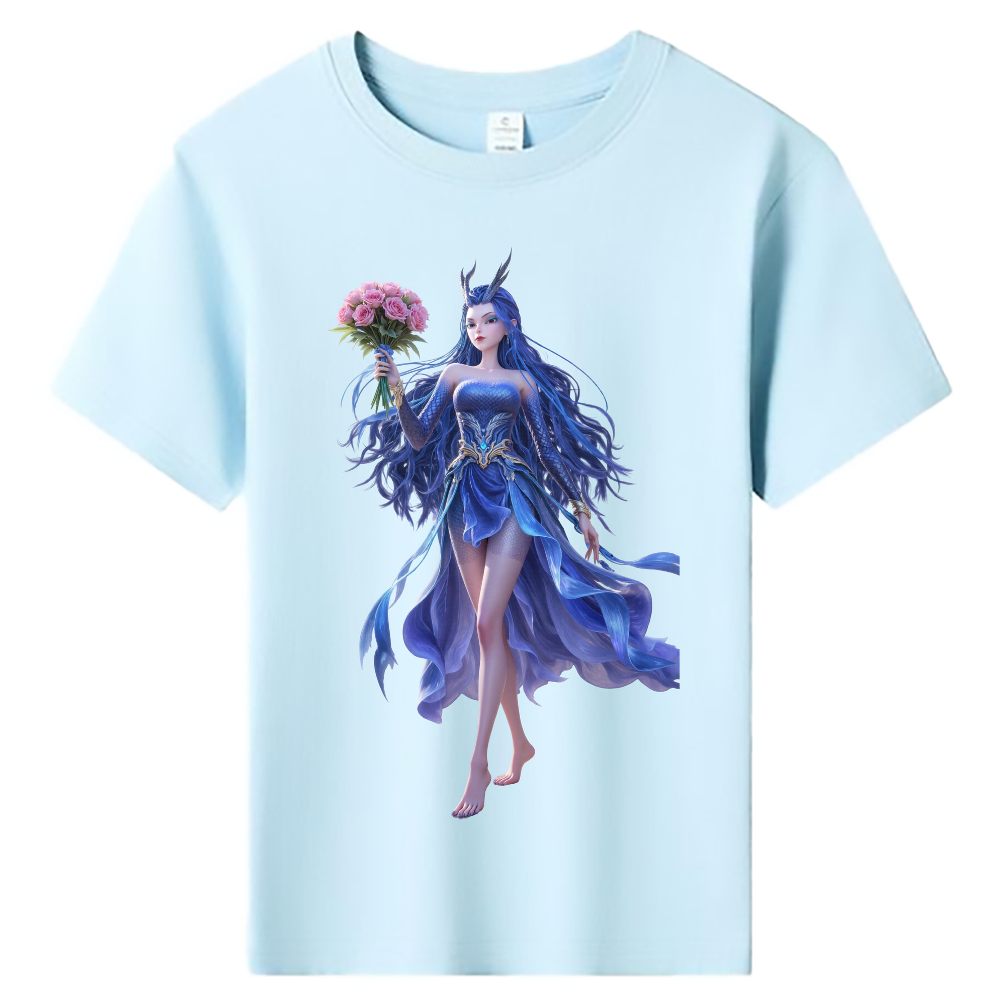 （画像用） Ne Zha 2 ナタ 魔童の大暴れ 綿100％キッズTシャツ（フロントプリント）